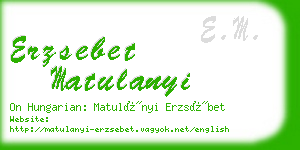 erzsebet matulanyi business card